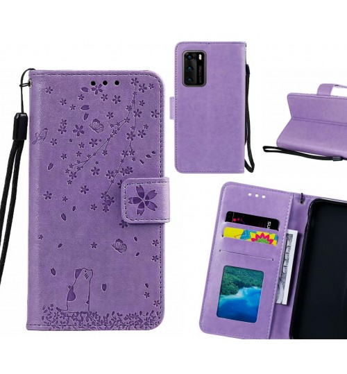 Huawei P40 Case Embossed Wallet Leather Case