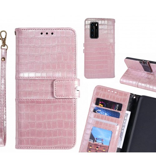 Huawei P40 case croco wallet Leather case