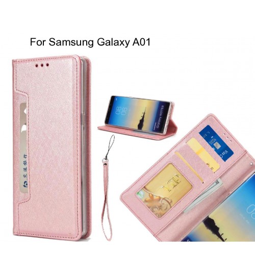 Samsung Galaxy A01 case Silk Texture Leather Wallet case