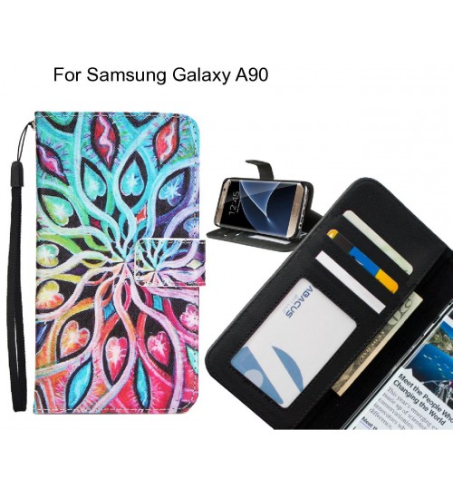 Samsung Galaxy A90 case 3 card leather wallet case printed ID