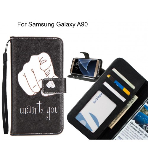 Samsung Galaxy A90 case 3 card leather wallet case printed ID