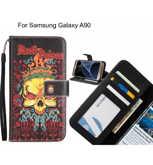 Samsung Galaxy A90 case 3 card leather wallet case printed ID