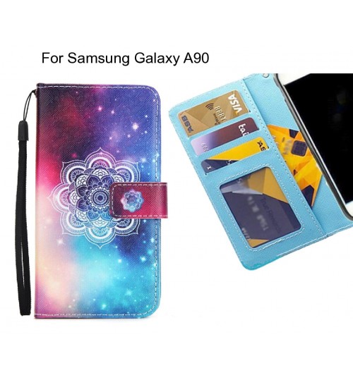 Samsung Galaxy A90 case 3 card leather wallet case printed ID