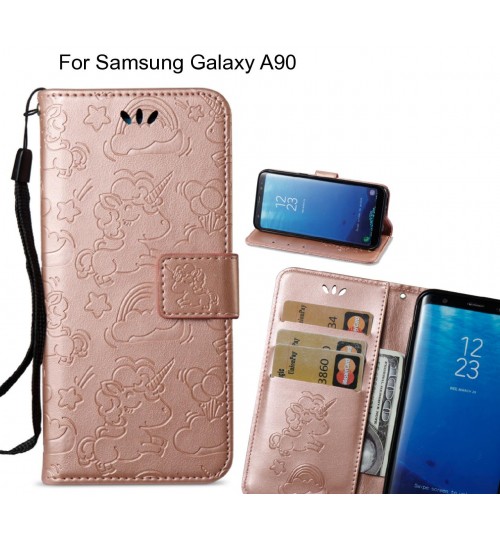 Samsung Galaxy A90  Case Leather Wallet case embossed unicon pattern