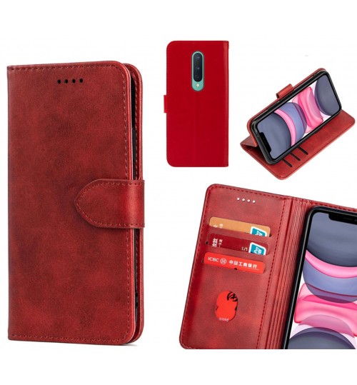 Oneplus 8 Case Premium Leather Id Wallet Case - Red