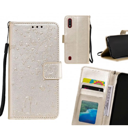 Samsung Galaxy A01 Case Embossed Wallet Leather Case