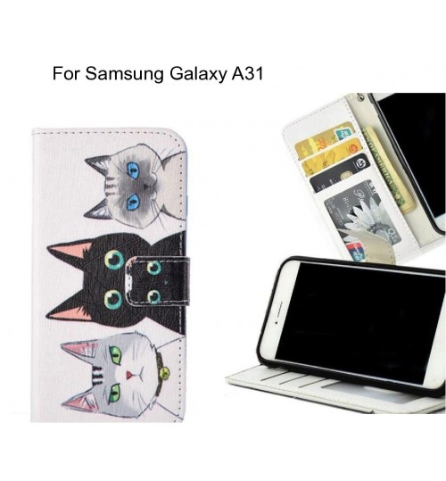 Samsung Galaxy A31 case 3 card leather wallet case printed ID