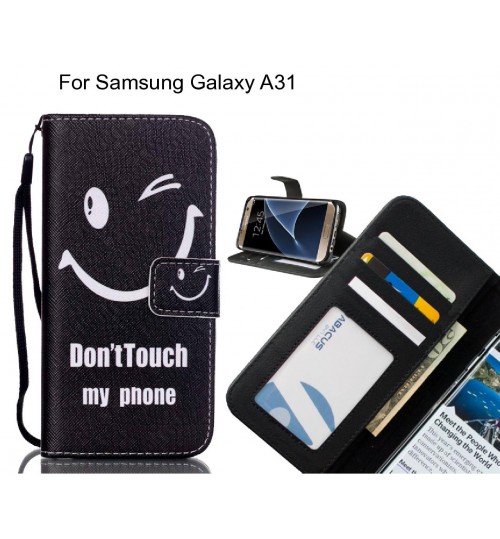 Samsung Galaxy A31 case 3 card leather wallet case printed ID
