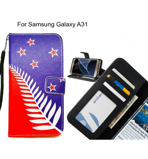 Samsung Galaxy A31 case 3 card leather wallet case printed ID