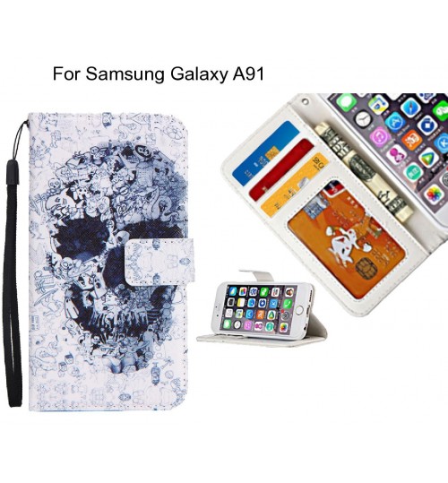 Samsung Galaxy A91 case 3 card leather wallet case printed ID