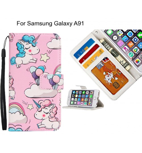 Samsung Galaxy A91 case 3 card leather wallet case printed ID