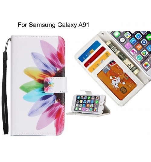 Samsung Galaxy A91 case 3 card leather wallet case printed ID