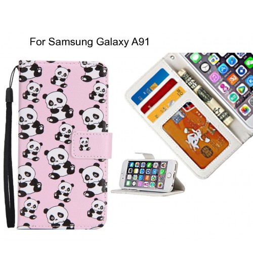 Samsung Galaxy A91 case 3 card leather wallet case printed ID