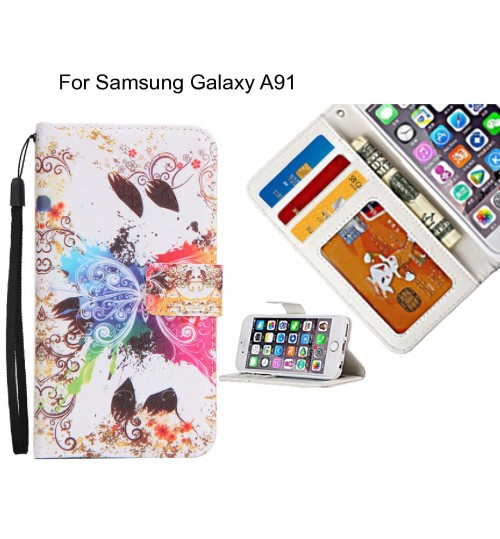 Samsung Galaxy A91 case 3 card leather wallet case printed ID