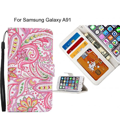 Samsung Galaxy A91 case 3 card leather wallet case printed ID