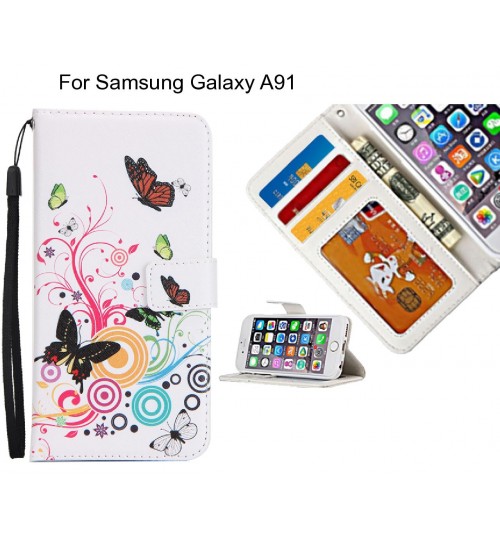 Samsung Galaxy A91 case 3 card leather wallet case printed ID