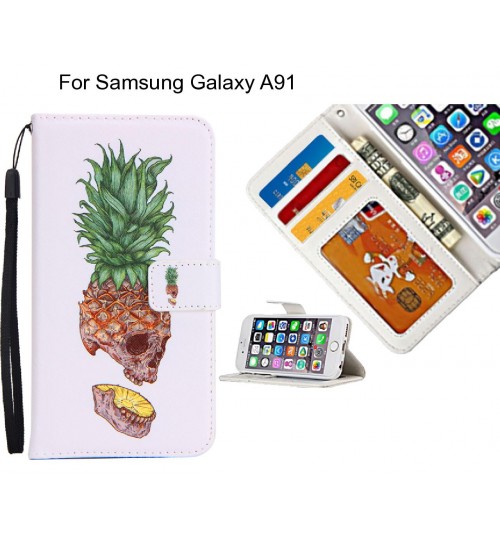 Samsung Galaxy A91 case 3 card leather wallet case printed ID