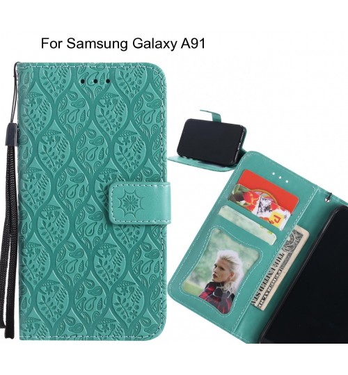 Samsung Galaxy A91 Case Leather Wallet Case embossed sunflower pattern