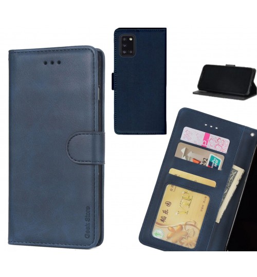 Samsung Galaxy A31 Case Executive Leather Wallet Case - Blue