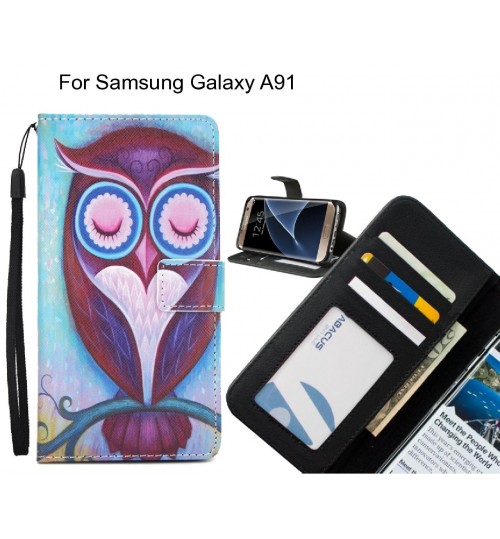 Samsung Galaxy A91 case 3 card leather wallet case printed ID