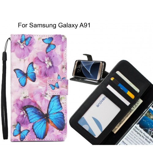 Samsung Galaxy A91 case 3 card leather wallet case printed ID