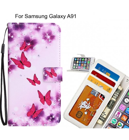 Samsung Galaxy A91 case 3 card leather wallet case printed ID