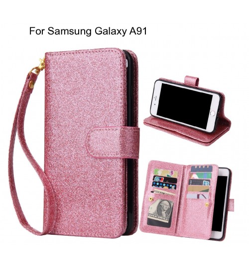 Samsung Galaxy A91 Case Glaring Multifunction Wallet Leather Case