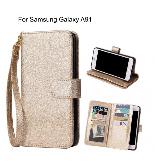 Samsung Galaxy A91 Case Glaring Multifunction Wallet Leather Case