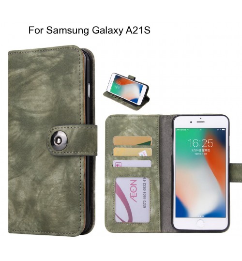 Samsung Galaxy A21S case retro leather wallet case