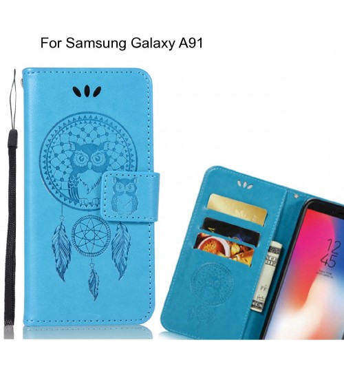 Samsung Galaxy A91 Case Embossed wallet case owl