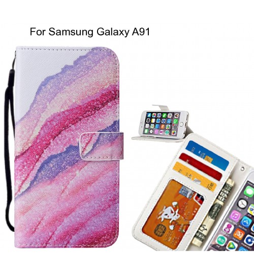 Samsung Galaxy A91 case leather wallet case printed ID