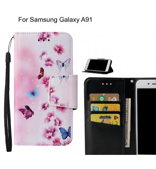 Samsung Galaxy A91 Case wallet fine leather case printed