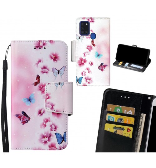 Samsung Galaxy A21S Case wallet fine leather case printed