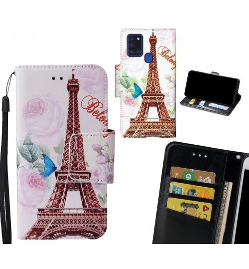 Samsung Galaxy A21S Case wallet fine leather case printed