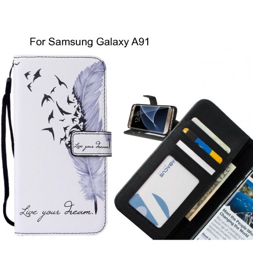 Samsung Galaxy A91 case leather wallet case printed ID