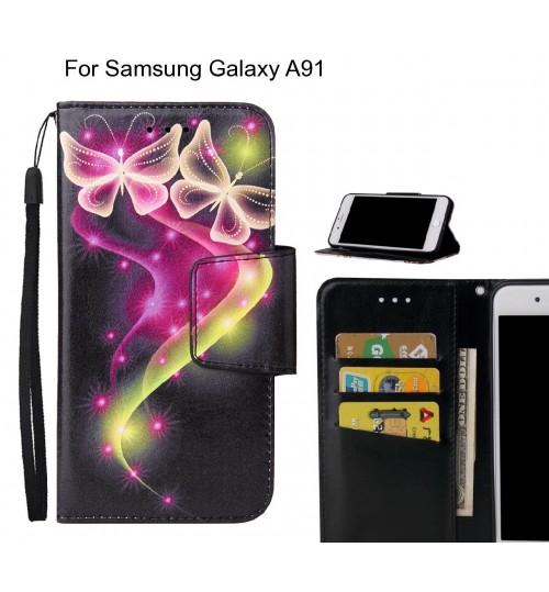 Samsung Galaxy A91 Case wallet fine leather case printed