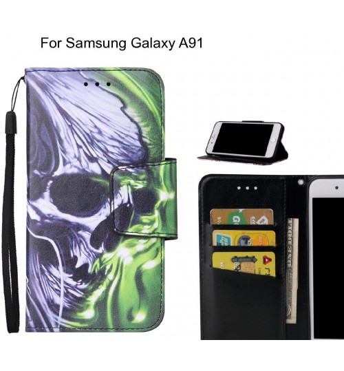 Samsung Galaxy A91 Case wallet fine leather case printed