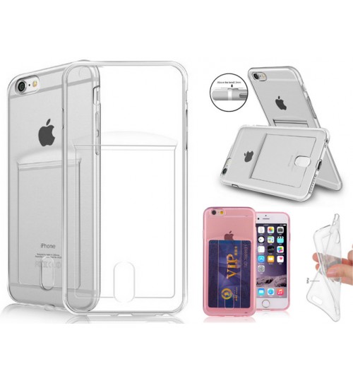 iPhone 6  6s Plus Case Clear Soft TPU Card holder