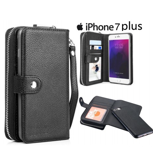 iPhone 7 plus detachable full wallet leather case