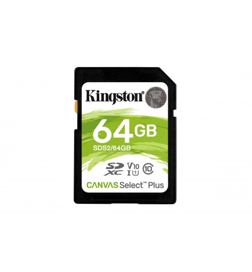 KINGSTON 64GB CANVAS SELECT PLUS UHS-I SDXC MEMORY CARD