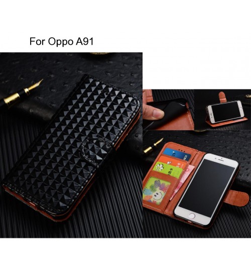 Oppo A91 Case Leather Wallet Case Cover