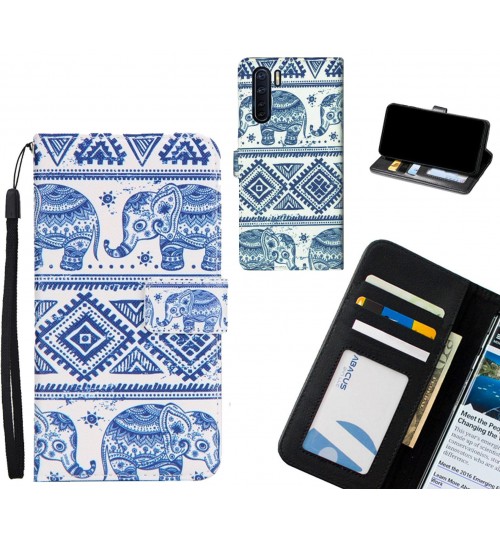 Oppo A91 case 3 card leather wallet case printed ID