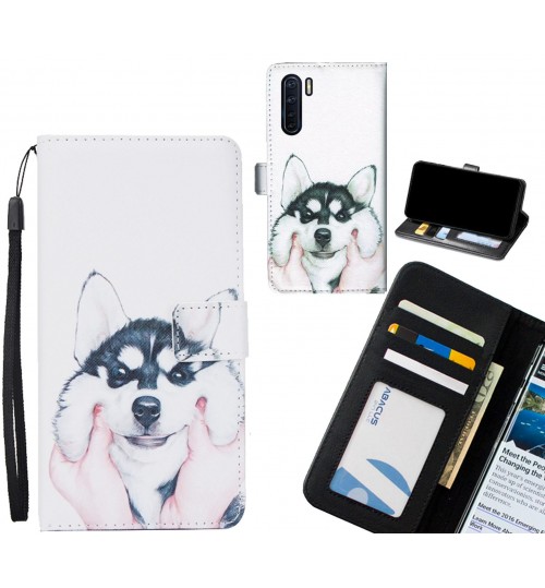 Oppo A91 case 3 card leather wallet case printed ID