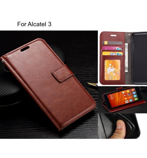 Alcatel 3 case Fine leather wallet case