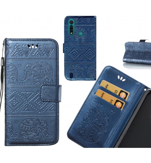 Moto G8 Power Lite case Wallet Leather case Embossed Elephant Pattern