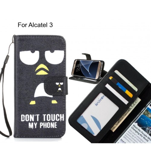 Alcatel 3 case 3 card leather wallet case printed ID