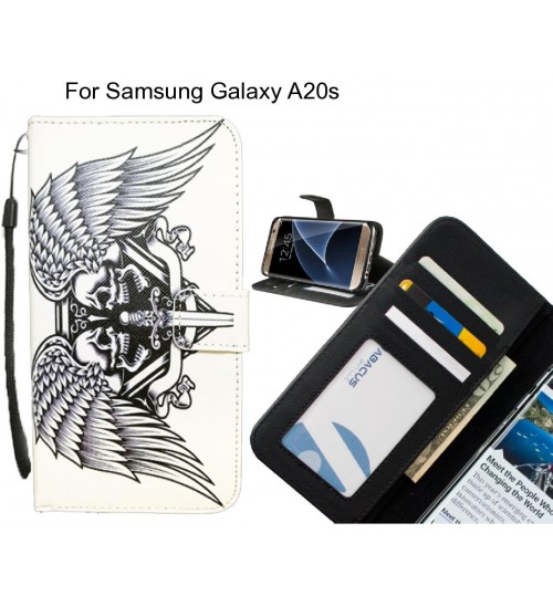 Samsung Galaxy A20s case 3 card leather wallet case printed ID