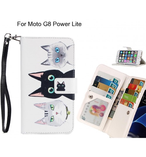 Moto G8 Power Lite case Multifunction wallet leather case
