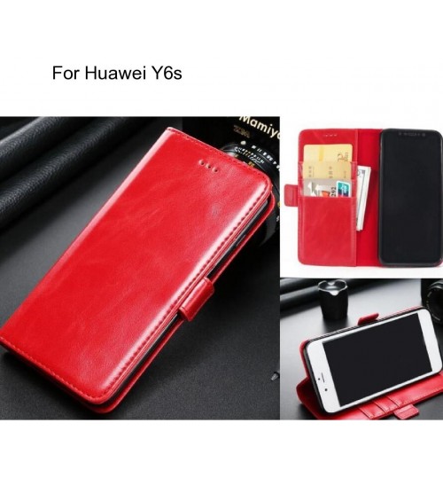 Huawei Y6s case executive leather wallet case
