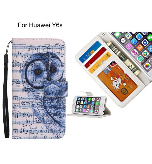 Huawei Y6s case 3 card leather wallet case printed ID